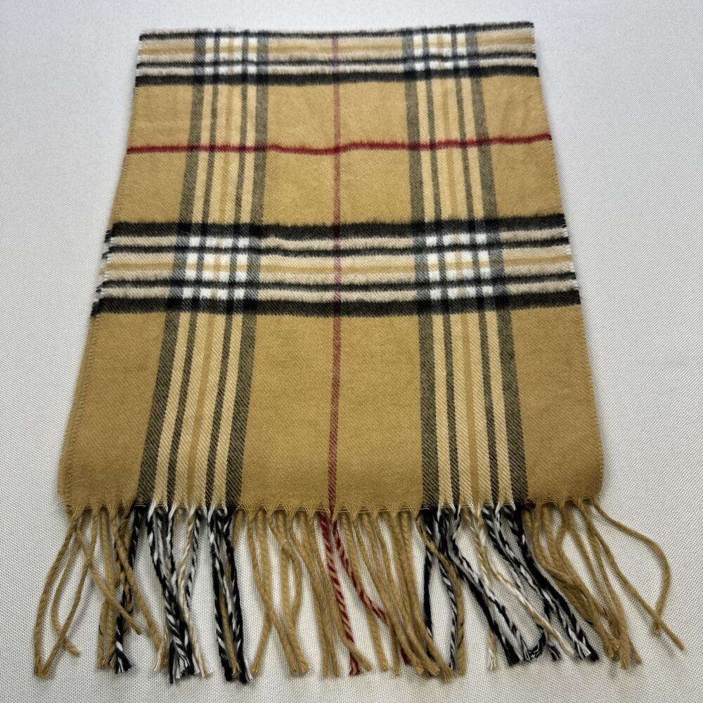 V Fraas Cashmink Scarf Germany Plaid Check Beige Red Burberry Nova Inspired